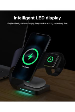 Piili Magnetic Wirelles Çok Fonksiyonlu Stand Siyah - TEŞHİR