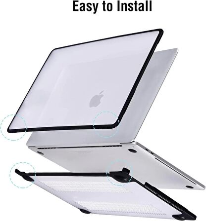 Piili Macbook Air 13'' M2 Hardshell Mat Kapak Şeffaf