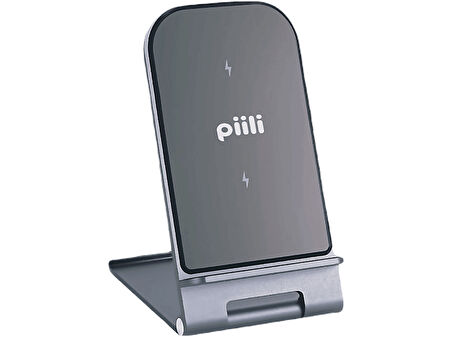 PIILI iPhone Alüminyum Kablosuz Şarj Standı Siyah