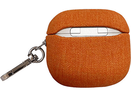 PIILI Airpods 4.Nesil Kumaş Case Kulaklık Kılıfı Turuncu