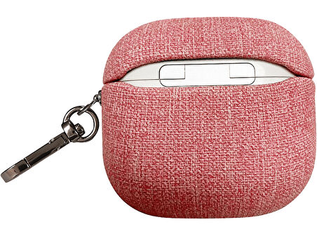 PIILI Airpods 4.Nesil Kumaş Case Kulaklık Kılıfı Pembe