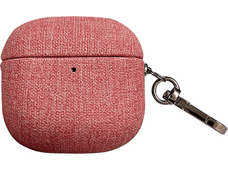 PIILI Airpods 4.Nesil Kumaş Case Kulaklık Kılıfı Pembe