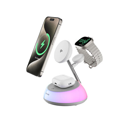 Piili qi2 20W 3 İn 1 Swan Wirelles Şarj İstasyonu