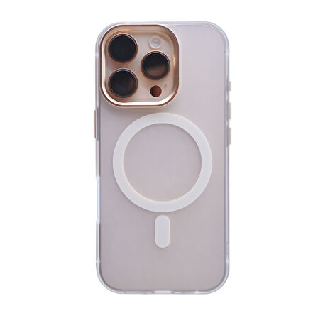 Piili ıPhone 16 Pro Max Çerçeveli Magsafe Kılıf Gold