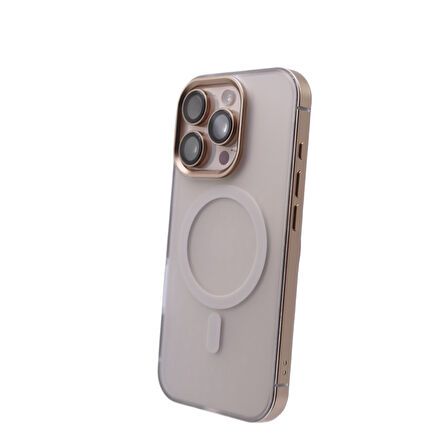 Piili ıPhone 16 Pro Max Çerçeveli Magsafe Kılıf Gold