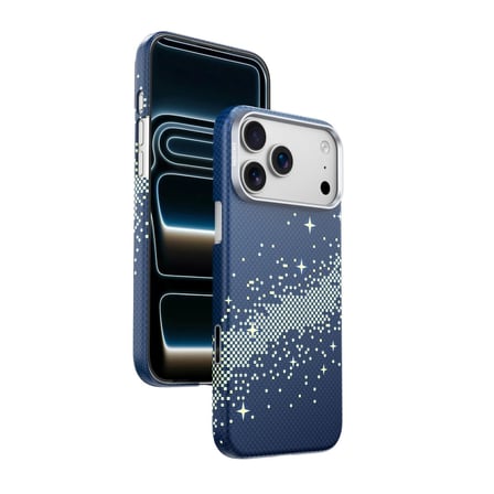 Njoyny AI Kevlar Stars iPhone 18 Pro MagSafe Kılıf Mavi