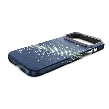Njoyny AI Kevlar Stars iPhone 18 Pro MagSafe Kılıf Mavi