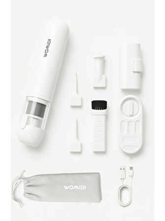 womidi Ev Araç İçi Süpürge 18.000Pa Güçlü Emiş,9 Adet Aksesuar Üfleme Fonksiyonlu, Taşınabilir Mini Süpürge