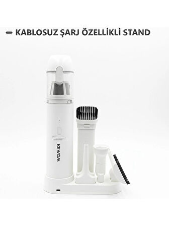 womidi Ev Araç İçi Süpürge 18.000Pa Güçlü Emiş,9 Adet Aksesuar Üfleme Fonksiyonlu, Taşınabilir Mini Süpürge
