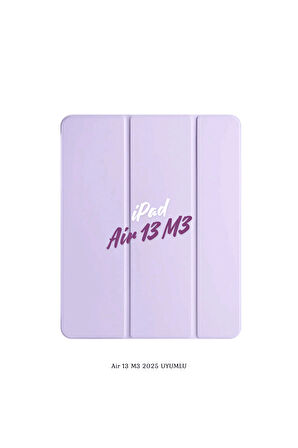 iPad Air 13 2025 M3 Çip Uyumlu Standlı Katlanabilir Fuchsia Smart Cover Tablet Kılıfı