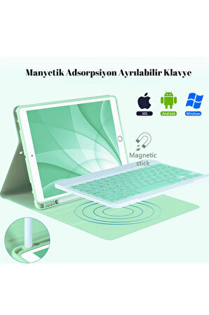 iPad 11. Nesil A16 çipli 2024 2025 Uyumlu Klavyeli Tablet Kılıfı