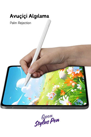 iPad Air M3 2025 11 & 13 inç Uyumlu Manyetik Şarj Olabilen Bluetooth Özellikli USB-C Tablet Kalemi