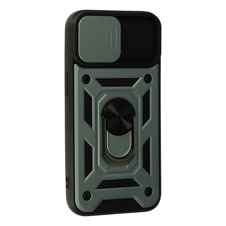 Apple iPhone 15 Kılıf Pars Lens Yüzüklü Silikon - Yeşil