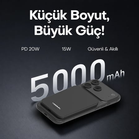 Hooma Magpulse 5 Slim 5000 mAh Powerbank Turuncu (Hooma Türkiye Garantili)