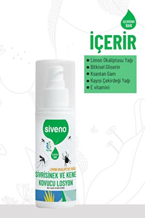 Siveno Sivrisinek ve Kene Kovucu Sprey Losyon Bitkisel Tüm Vücut İçin Aile Boy 100 ml