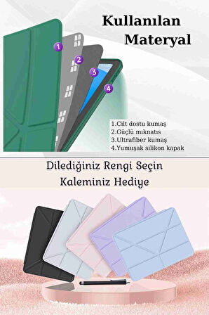Galaxy Tab S10 Ultra Uyumlu 14.6 inç Standlı Kalem Bölmeli Tri Folding Tablet Kılıfı