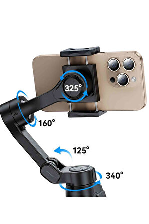 Fuchsia SF27 360° Ayarlanabilir Katlanabilir Tripodlu 3 Eksenli Bluetooth Selfie Gimbal Stabilizatör