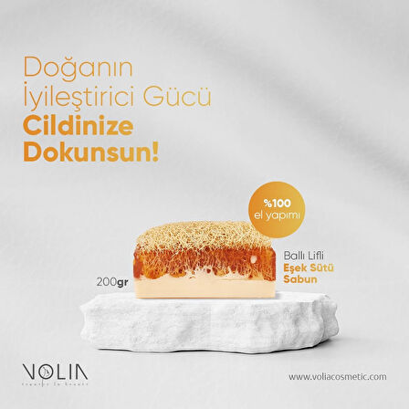 Doğal Kabak Lifli Ballı Eşek Sütü Sabunu 130 gr – El Yapımı Özel Formül