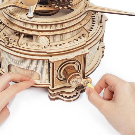 ROKR ST001 Mechanical Orrery DIY Mechanical 3D Puzzle Maket Model Seti 3D Model Kit Ahşap Maket Dekoratif Hobi Seti Hareketli