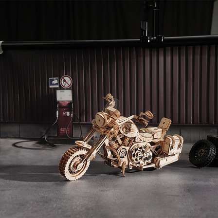 ROKR LK504 Motosiklet (Cruiser Motorcycle) DIY Minyatür Maket Model Seti Ahşap 3D Wooden Puzzle 3D Model Kit Detaylı Dekoratif Hobi Seti Ahşap Maket