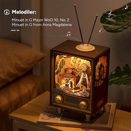 Rolife AMT01 Dönme Dolaplı Müzik Kutusu (Sunset Carnival) DIY Minyatür Maket Model Seti Ahşap 3D Wooden Puzzle 3D Model Kit Detaylı Dekoratif Hobi Seti Ahşap Maket