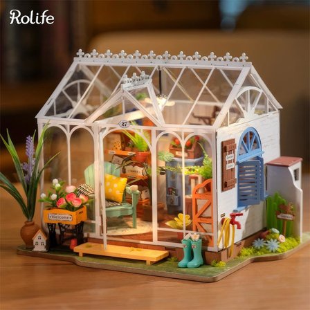 Rolife DG163 Rüya Gibi Bahçe Evi (Dreamy Garden House) DIY Minyatür Maket Model Seti Mini Dollhouse 3D Model Kit Detaylı Dekoratif Hobi Seti 3D Puzzle Tiny House