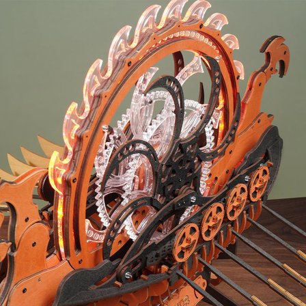 ROKR LK802 Viking Gemisi (Viking Dragon Ship) DIY Minyatür Maket Model Seti Ahşap 3D Wooden Puzzle 3D Model Kit Detaylı Dekoratif Hobi Seti Ahşap Maket