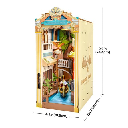 Rolife TGB08 Venedik (Romantic Venice) Kitap Köşesi DIY Minyatür Maket Model Seti Mini Dollhouse 3D Model Kit Detaylı Dekoratif Hobi Seti 3D Puzzle Tiny House