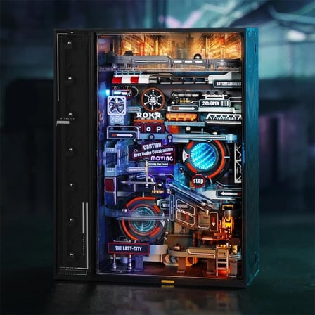 ROKR MR01S The Last City Marble Run DIY Mechanical 3D Puzzle Maket Model Seti 3D Model Kit Detaylı Dekoratif Hobi Seti Hareketli ve Işıklı