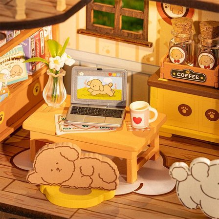 Rolife DG169 Yavru Köpeğin Sevimli Evi Puppy's Cozy Villa DIY Minyatür Maket ModelSet Mini Dollhouse 3D Model Kit Detaylı Dekoratif Hobi Seti 3D Puzzle Tiny House