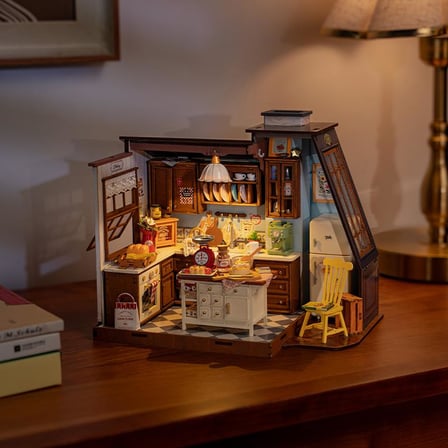 Rolife DG172 Mutfak Odası (Baking Kitchen) DIY Minyatür Maket Model Seti Mini Dollhouse 3D Model Kit Detaylı Dekoratif Hobi Seti 3D Puzzle Tiny House
