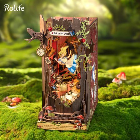 Rolife TGB12 Fall into Wonder Kitap Köşesi Book Nook DIY Minyatür Maket Model Seti Mini Dollhouse 3D Model Kit Detaylı Dekoratif Hobi Seti 3D Puzzle Tiny House