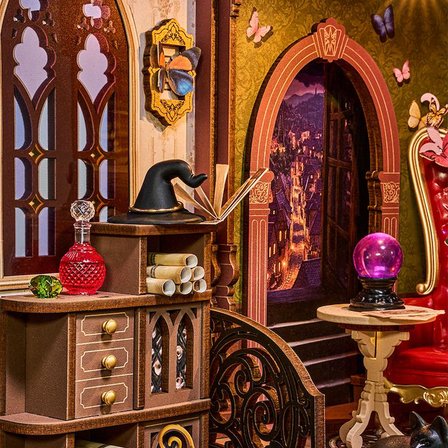 Rolife TGB14 Magic Fantasy Corner Kitap Köşesi Book Nook DIY Minyatür Maket ModelSeti Mini Dollhouse 3D Model Kit Detaylı Dekoratif Hobi Seti 3D Puzzle Tiny House