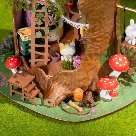 Rolife DG179 Masal Ağaç Evi (Fairytale Tree House) DIY Minyatür Maket Model Seti Mini Dollhouse 3D Model Kit Detaylı Dekoratif Hobi Seti 3D Puzzle Tiny House