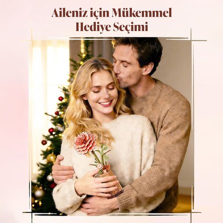 Rowood TW131 Yıldız Çiçeği Pink Dahlia DIY Minyatür Maket Model Set Ahşap 3D Wooden Puzzle Model Kit Ahşap Maket Dekoratif Hobi Seti