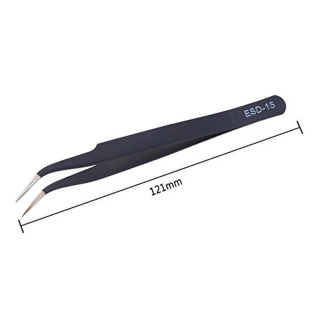 WellHise ST-15 AntiStatik Eğri Uç Tweezers Cımbız