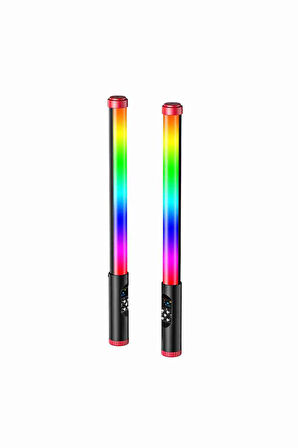 Fuchsia FM-128RGB OLED Ekran Göstergeli RGB Led Işıklı Su Geçirmez Aydınlatma Çubuğu