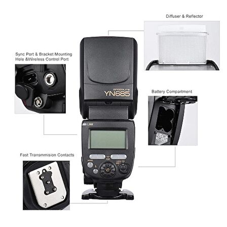 Yongnuo YN685 N Dahili Alıcılı Nikon Uyumlu HSS TTL Tepe Flaşı