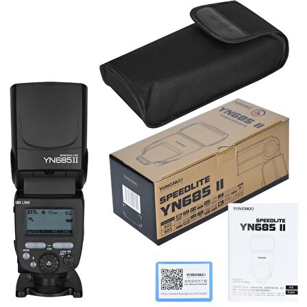 Yongnuo YN685 II C Dahili Alıcılı Canon Uyumlu HSS TTL Tepe Flaşı