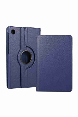 Tab M10 FHD Plus Uyumlu TB-X606F Standlı 360° Yatay Dikey Dönebilen Deri Tablet Kılıfı