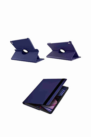 Tab M10 FHD Plus Uyumlu TB-X606F Standlı 360° Yatay Dikey Dönebilen Deri Tablet Kılıfı