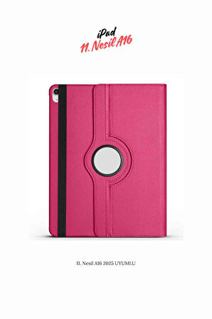 iPad 11. Nesil 2025 A16 Uyumlu 360° Yatay Dikey Dönebilen Deri Tablet Kılıfı