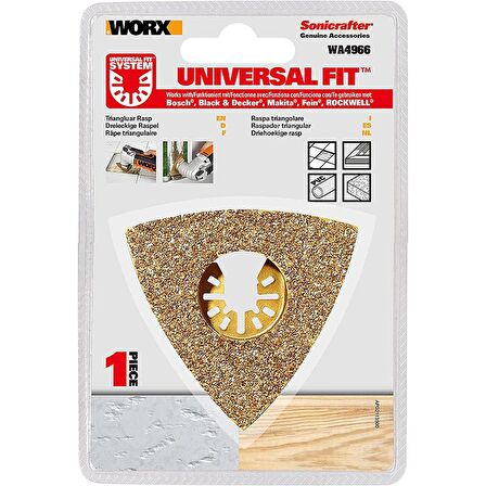 WORX WA4966 Çok Amaçlı Raspalama Makinası İçin 75x75mm Karbür Kaplama Harç, Boya, Yapıştırıcı Universal Zımpara Başlığı