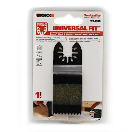 WORX WA4960 Çok Amaçlı Raspalama Makinası İçin 35x40mm Ahşap, PVC Universal Kesme ve Zımparalama Bıçağı