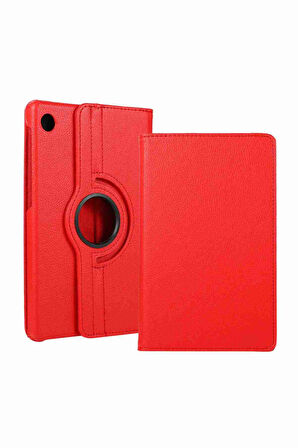 Tab M10 FHD Plus Uyumlu TB-X606F Standlı 360° Yatay Dikey Dönebilen Deri Tablet Kılıfı