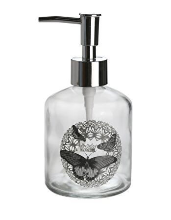 CAM SIVI SABUNLUK,KELEBEKLİ 300ML 7,6X15,5CM