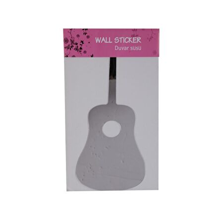 AYNALI DUVAR SÜSÜ (STİCKER) GİTAR ŞEKİLLİ 34X15X0,6CM