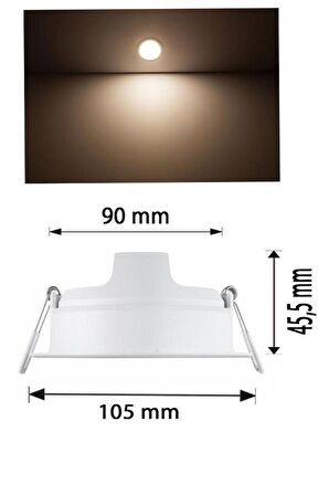 Philips Meson 5W Led Panel Günışığı 4000K Delik Çapı : 9 cm