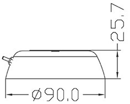 Ledli tavan lambası Anahtarlı. Yüzeye montaj. 12V DC. IP67