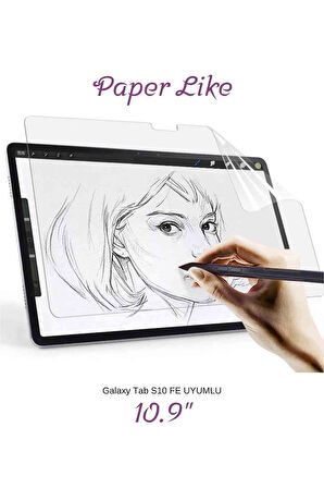 Galaxy Tab S10 FE Uyumlu 10.9" Gerçek Kağıt Hissi Parlama Önleyici Paper Like Ekran Koruyucu